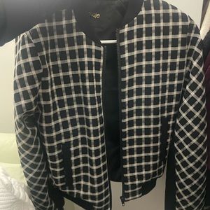 Maje black and white bomber jacket